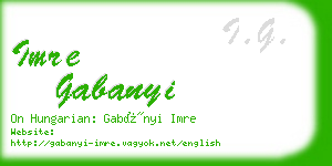 imre gabanyi business card